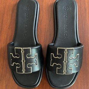 Tory Burch Double T Padded Slide Sandals